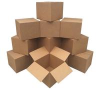 Pluto Packaging 25 X Single Wall 8 X 6 X 6" (203X152X152mm) Strong Cardboard Shipping Boxes For House Moving & Storage