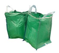 Pluto Packaging 3 X 120L Heavy Duty Large Green Garden Plant Waste Reusable Sack With Handles