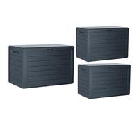 Pluto Packaging 3 X 190L Large Outdoor Multipurpose Garden Furniture Storages Box With Lids