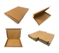 Pluto Packaging 50 X C4 (332X245X22mm) Brown Single Wall Postal Mailing Die Cut Boxes