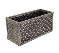 Pluto Packaging 70cm Long Large Plastic Pewter Lazio Trough Grey Outdoor Garden Flower Planters (1 Lazio Trough Planter)