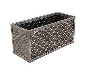 Pluto Packaging 70cm Long Large Plastic Pewter Lazio Trough Grey Outdoor Garden Flower Planters (2 Lazio Trough Planters)