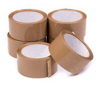 Pluto Packaging 72 Rolls 50mm X 66M Brown Low Noise Acrylic Super Sticky Packaging Tape For Sealing Parcels & Boxes