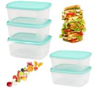 Pluto Packaging Airtight Leakproof Reusable Food Storage Containers Complete With Lids Ideal For Lunchboxes (10 Containers With Lids, 0.5L)