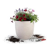 Pluto Packaging Extra Large Stone Effect Amalfi Round Flower Planter For Indoor & Outdoor Garden Plants (1)