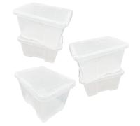 Pluto Packaging Large Pack Of 5 24 Litre Stackable Nestable Home Kitchen Office Schools Storage Organising Containers With Lids