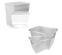 Pluto Packaging Pack Of 4 Strong 80 Litre Clear Storage Containers