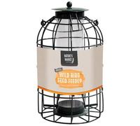 Pluto Packaging Wild Bird Seed Feeder Outdoor Metal Hanging Cage Complete With Squirrel Guard