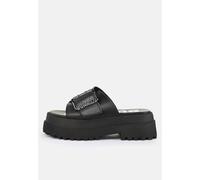 Pluto Slide Buckle Vegan Nappa Black - Girl Sandals - black - EU 37 - Synthetic/Synthetic/Rubber EU 37