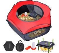 Plutohiker Chicken Brooder Box for Chick Starter Kit - 10 * 12inch Brooder Heating Plate Chick Brooder Pen Chicken Brooder Box 4-in-1 Bundles with Chicken Feeder, Waterer (Brooder Set)