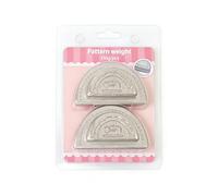 Plutreas Pattern Weights 2 Pcs Stackable Half Circle Iron Pattern Weights for Writing Drawing Sewing Accessories