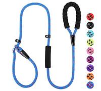PLUTUS PET Dog Slip Lead, Anti-Choking with Traffic Padded 2 Handles, Reflective Strong Sturdy Heavy Duty Rope, 6FT/182cm for Training Medium Large Dogs (6' Navy Blue)