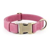 Plutus Pet Genuine Leather Dog Collar - Adjustable Pet Collar with Quick Release Metal Buckle, Soft Real Leather for Small Medium Large Dogs, Heavy Duty & Skin-Friendly (Pink, L)