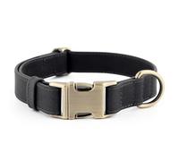 Plutus Pet Genuine Leather Dog Collar - Adjustable Pet Collar with Quick Release Metal Buckle, Soft Real Leather for Small Medium Large Dogs, Heavy Duty & Skin-Friendly (Black, S)