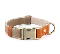 Plutus Pet Genuine Leather & Hemp Dog Collar, Adjustable, Gentle & Stylish