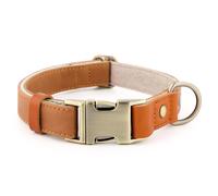 Plutus Pet Genuine Leather & Hemp Dog Collar - Adjustable Heavy Duty Pet Collar with Quick Release Metal Buckle, Soft & Stylish for Puppy an
