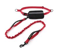 Plutus Pet Hands Free Retractable Bungee Lead with Reflective Stitches, Dual Handle Adjustable Waist Lead for Dog Walking, Running, Jogging, Medium Large Dogs