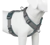 Plutus Pet No Pull Dog Harness, Adjustable Nylon Harness with Soft Padding, Reflective and Heavy Duty Dog Harness for Small, Medium, Large Dogs(Gray, XL)