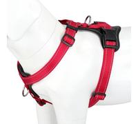 Plutus Pet No Pull Dog Harness with Leather Accents, Adjustable Reflective | Heavy Duty Nylon Pet Vest, for Training and Hiking, Front Clip, Easy Walk for Small Medium Large Dogs, Red, XL