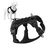 Plutus Pet Tactical Dog Harness, All Metal Buckles, No Pull Service Dog Vest with Handle, Adjustable Military Dog Harness with Hook & Loop Panels, for Small Medium Large Dogs, Black, S