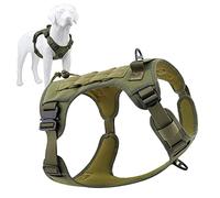 Plutus Pet Tactical Dog Harness, All Metal Buckles, No Pull Service Dog Vest with Handle, Adjustable Military Dog Harness with Hook & Loop Panels, for Small Medium Large Dogs, Ranger Green, S