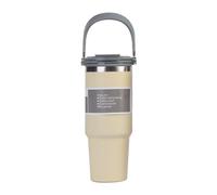 Pluuttiem 30 Oz Vacuum Insulated Bottle with Handle and Flip Straw Double Wall Stainless Steel Coffee Cup Travel Mug Leak Proof,B