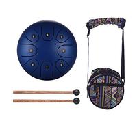 Pluuttiem 5.5 Inch Mini 8-Tone Steel Tongue Drum C Key Percussion Instrument Hand Pan Drum with Drum Mallets Carry Bag,Blue