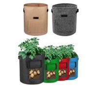 Pluuttiem 6 Piece Potato Growing Bags, Colorful Plant Growing Bags, Non-Woven Fabric Peanut Seedling Bags,As Shown