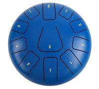 Pluuttiem 8 Inch Steel Tongue Drum, 11 Note Tambourine with Drumsticks and Finger Picks for Meditations Tambourine Instrument G