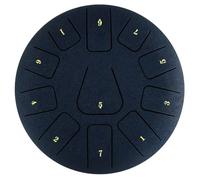 Pluuttiem 8 Inch Steel Tongue Drum, 11 Note Tambourine with Drumsticks and Finger Picks for Meditations Tambourine Instrument E