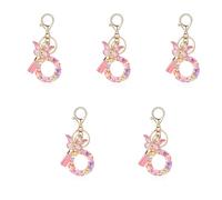 Pluuttiem O Style Letter Keychain Cute Initial Letter Keychain Handle Pendant Easy Install