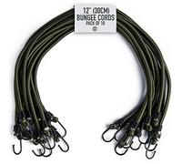 Pluvios - 12" (30CM) Heavy Duty Bungee Cords with Hooks - 10 Pack - Choice of Sizes - Multi-Purpose Elastic Bungee Straps for Luggage Straps, Camping - Weatherproof & UV Resistant