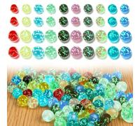 Pluvyze Glow-in-the-Dark Glass Marbles, 14 mm + 16 mm Glowing Marbles, Glass Marbles Glow in the Dark, Pack of 40