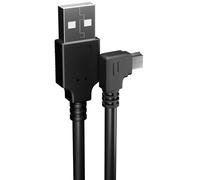 pluX 16.4FT Mini USB Cable 90 Degree Right Angle USB A Male to Mini USB-B Charge Cord Extra Long Charge Cable for Nextbase Dash Cam Car GPS Navigator DVR MP3 Gopro Hero Digital Camera, 5M