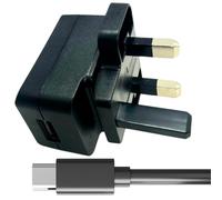 pluX 1A 3-Pin UK Mains Charger Cable for Amazon Kindle (Touch, Touch 3G, Paperwhite, Fire, Fire HD, Keyboard, 3, 3G, Wi-Fi, 6" E Ink Display)