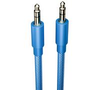 pluX 1M (3.3ft) Aux cable 3.5mm Male Stereo Jack To Jack Audio Cable - Auxiliary for Cars, Headphones compatible with iPhones, iPad, Laptops (Blue)