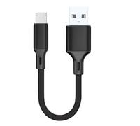 pluX 20cm short Micro USB to USB 2.0 Fast Charger Braided Cable 24AWG A-Male to Micro Lead 0.65ft Black