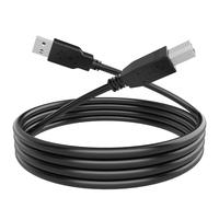 pluX 3M USB Printer Cable, USB 2.0 A to B Lead. Compatible with printers and scanners from HP, Epson, Brother, Samsung, Cannon and all other USB A/B devices, Black