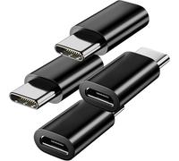 pluX 4 Pack Micro USB to USB-C Adapter, Type C (Male) to Micro USB (Female) Converter Type C Adapter Compatible with Galaxy S8/S8+, S20 Note 20, Huawei P10 Plus/Honor 8, LG G6 and More(Black)