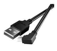 pluX 5m Mini USB B Type 5pin Male to USB 2.0 Male Data Cable with Right angled Right Angled Up Angled Down 90 Degree Black (5m, Right Angled)
