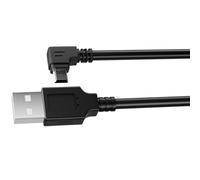 pluX 90 Degree Mini USB Power Cable, Extra Long Left Angle USB 2.0 Type A Male to Mini B Male Dash Cam Charger Cable Fast Charge for Car Camera Dash Cam GPS Navigator DVR Digital Cameras 5M