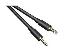 pluX Aux Cable 3.5mm- 3.3ft/1M- Nylon Braided Aux Lead for Car, Headphone, iPhone, iPad, iPod, Samsung, MP3 Player, Smartphone, Echo Dot, Tablet, Home Stereos, Laptop and More - Black