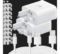 pluX for WYZE Cam Pan V3 Power Cable 10M 2Pack,Micro USB Extension Cord Long Charging for Cam Pan V3 Outdoor Camera No Support Data Transfer,White 10M