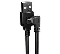 pluX Mini USB Cable 5m Left Angle, 90° Dash Cam Cable with Pure Copper Wires, USB to Mini USB, Flexible and Bend-Resistant,Reduce Signal Loss Rate for Dash Cams,Gps Navigators and Cameras