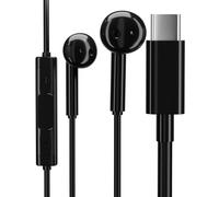 pluX USB C Headphones Wired, Type C Earphones with Microphone, Compatible with Samsung, Huawei, VIVO, OPPO, Mi, Google Pixel and Apple iPhone 15
