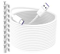 pluX USB C Power Cable 10M for Mi Camera 2K Magnetic Mount for eufy Security,Power Extension Long Outdoor Indoor Cord with 10 Pcs Cable Clips for Mi 2K Wireless for EZVIZ CP1CB3