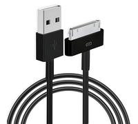 pluX USB Sync and Charging Data Cable compatible with iPhone 4/4s, 3G/3GS, iPad 1/2/3, 30-Pin Cables Charger Lead - 2M Black