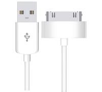 PluX USB to 30-Pin Charger Cable, Fast Charging Data Cord Compatible With iPhone 4/4S/3G/3GS, iPad 1/2/3, iPod Touch/Classic, Old 30-Pin Devices, 1M, White