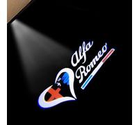 Pluysta 2pcs Car Door Projector Light for Alfa Romeo MITO - Car Logo Welcome Light - LED Puddle Lights - Entry Step Courtesy Lighting,B 4