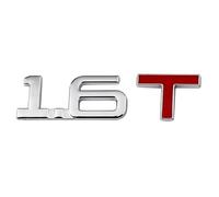 Pluysta 3D Chrome Emblem Sticker for 1.4T 1.5T 1.6T 1.8T 2.0T 2.2T 2.4T 2.5T 2.8T 3.0T - Car Logo Badge Decals for Body Trunk Rear Tailgate - Self Adhesive Auto Decor Accessories, 1.6T